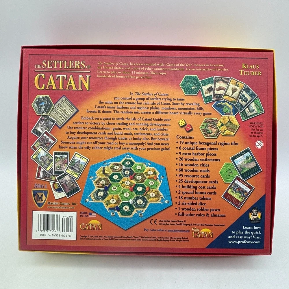 The Settlers of Catan COMPLETE Mayfair 3061 2012 Family Strategy Game